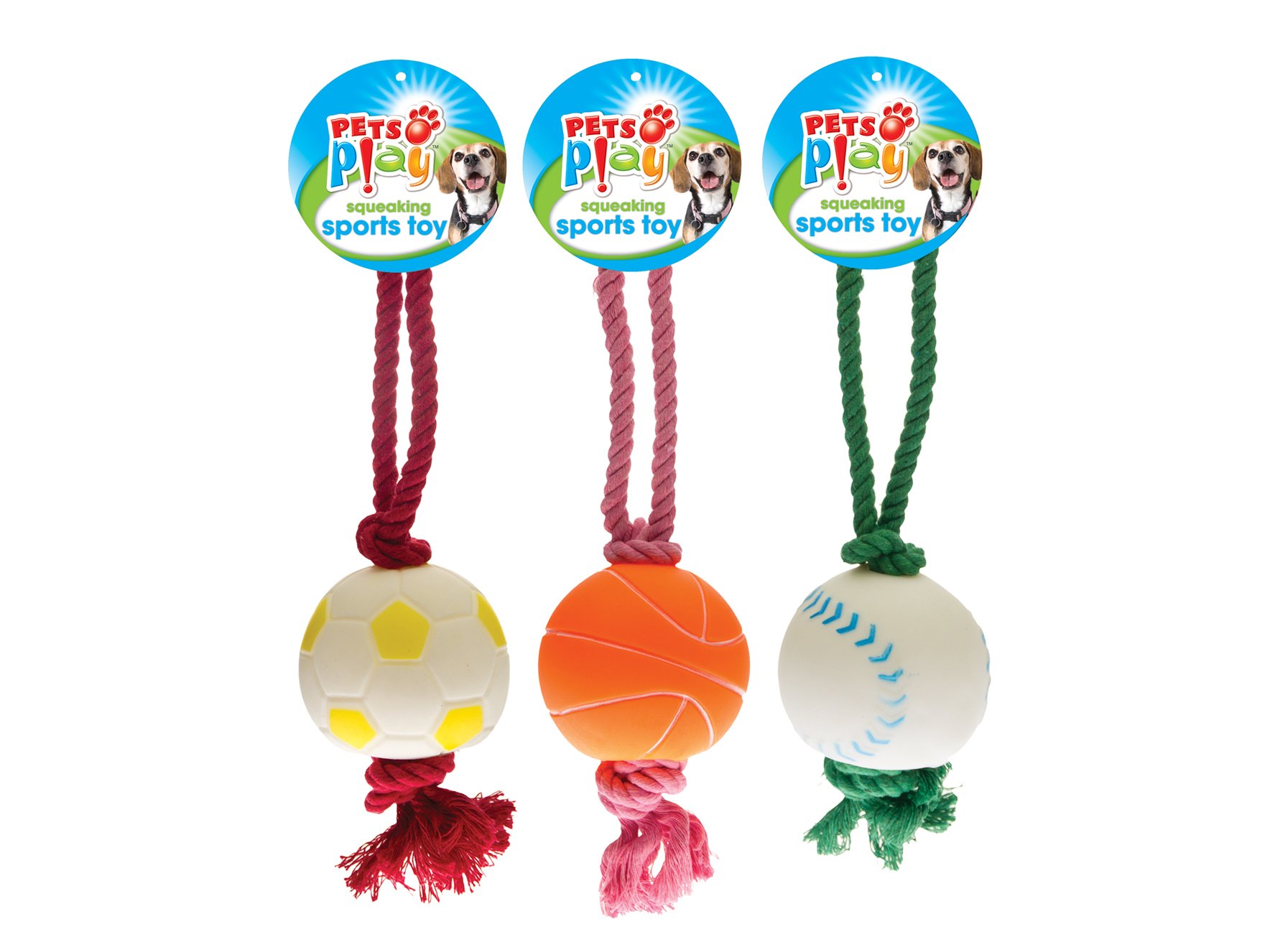 pets at play Baseball Squeaking Sports Toy Dog Puppy Fetch Throw Chew