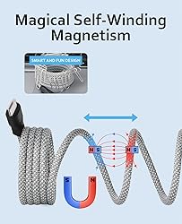 Magtame USB C Cable, Magnetic Type C Charging Cable
