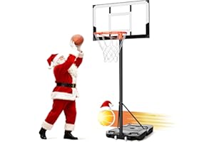 Aimking Basketball Hoop Outdoor 3.3-10FT 5s-Rapid-Adjustable, 40 inch Shatterproof Backboard Enlarged Base, Portable Basketball Hoop Goal Gift for Kids/Teenagers/Youth in Backyard/Driveway/Indoor