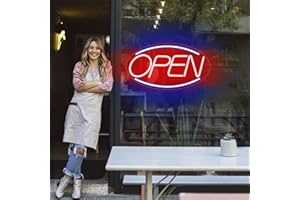 NEONAWALL Open Signs for Business Ultra Bright LED Neon Open Signs 22 Inch Plug In Electric Light Up Open Sign with ON/OFF Switch for Business Storefront Window Glass Door Shop Florists Bar Salon Cafes Pubs