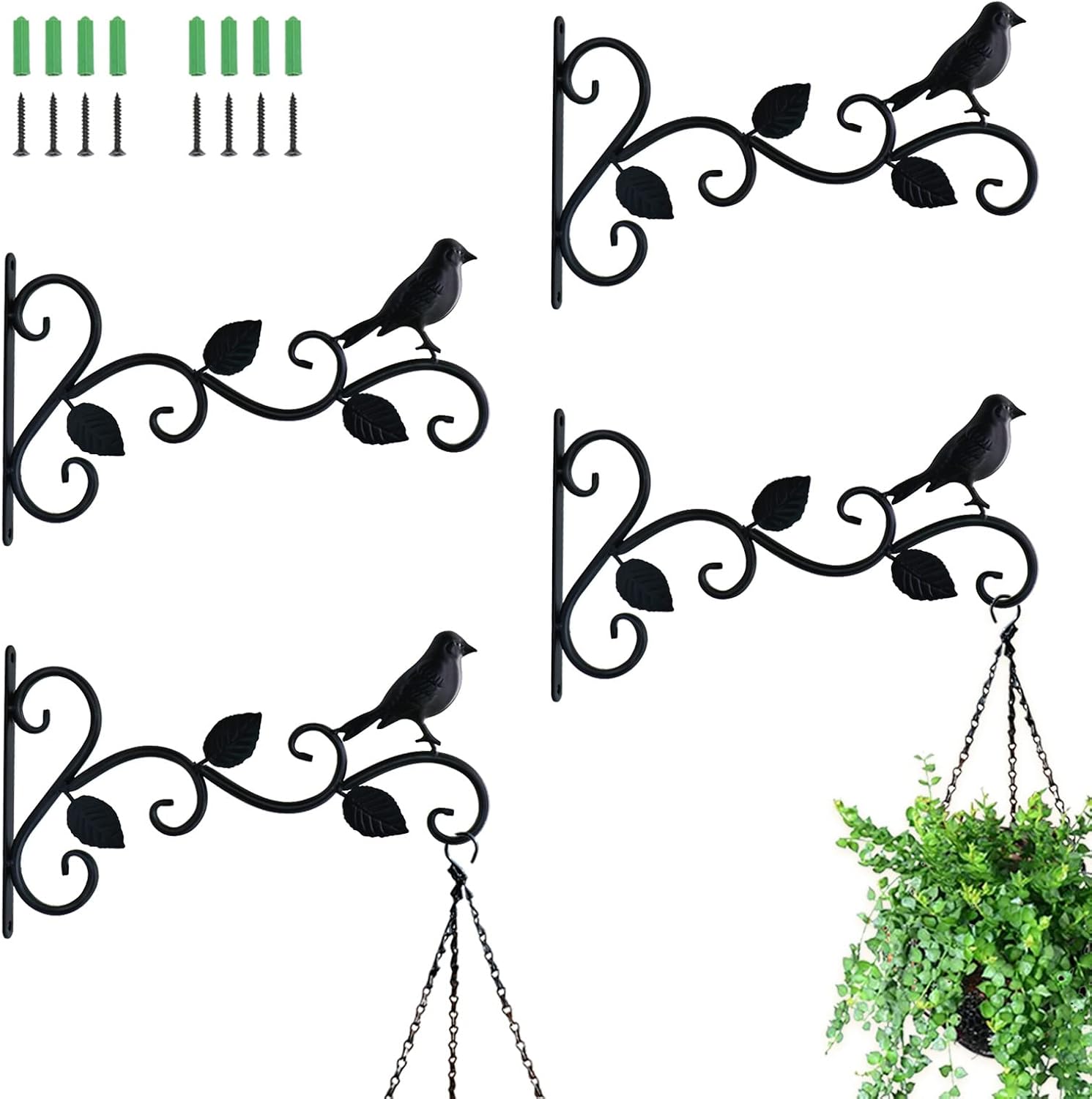 Outdoor Hanging Brackets - JIALAI HOME 4 Pack Hanging Plants Bracket 12