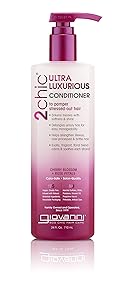 GIOVANNI 2chic Ultra Luxurious Conditioner, 24 oz. Cherry Blossom & Rose Petals, Enriched with Aloe Vera, Pro-Vitamin B5, Smooths Curly & Wavy Hair, No Parabens, Color Safe, Sulfate Free (Pack of 1)