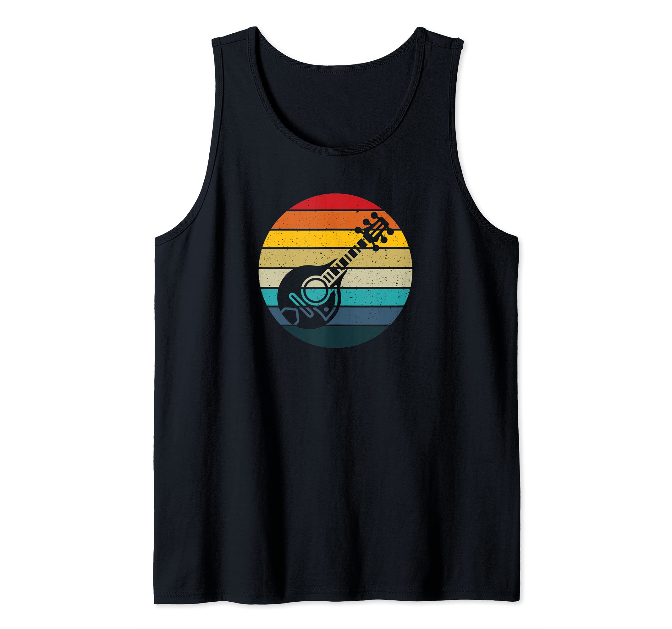 Mandolin retro sunset vintage mandolin player Tank Top
