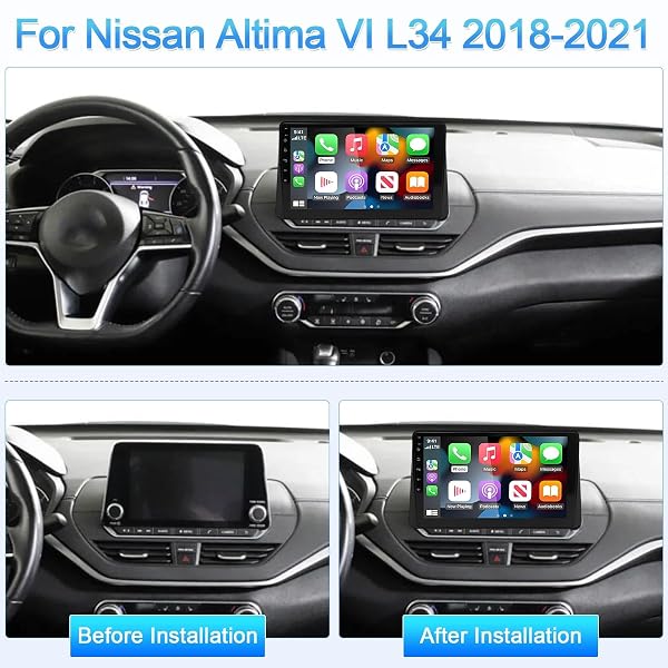 2+32G 10″ CAR STEREO RADIO FOR NISSAN ALTIMA VI L34 2018-2021 W/GPS 2020 2019 DOUBLE DIN CAR AUDIO RECEIVER W/CARPLAY W/ANDROID AUTO WIFI W/BLUETOOTH AHD BACKUP CAMERA MIC