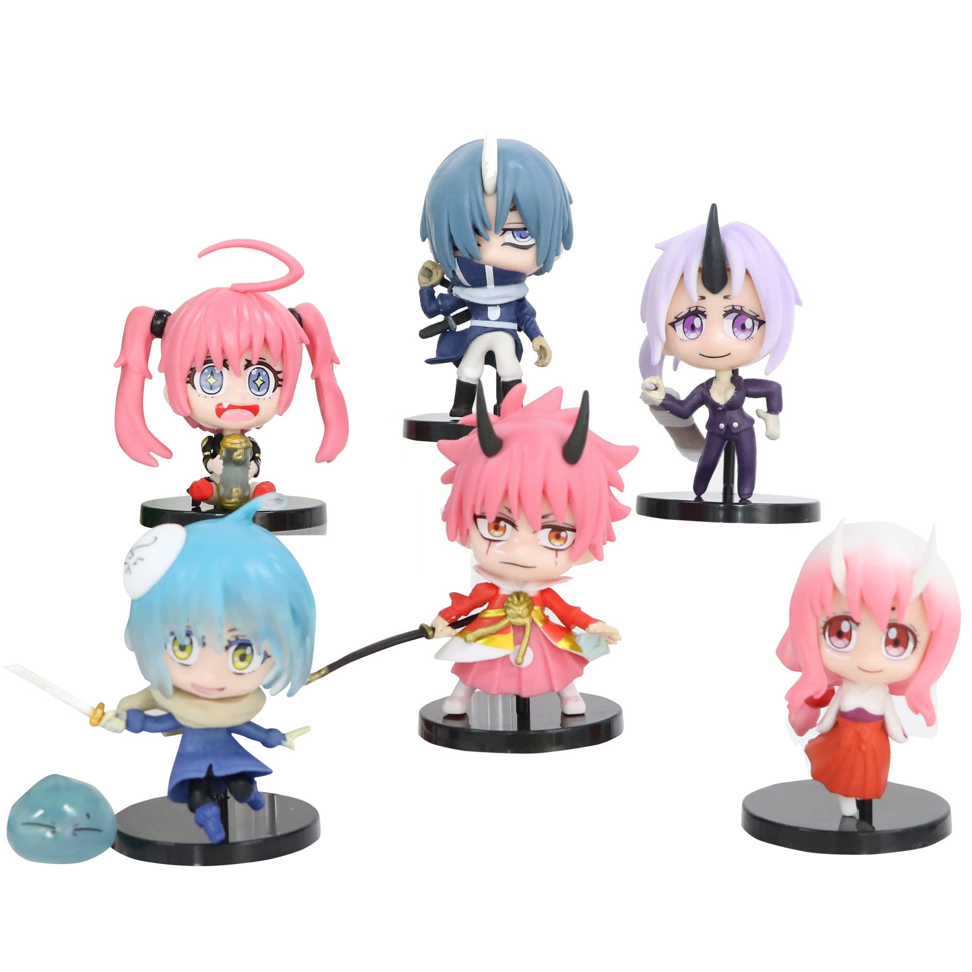 That Time I Got Reincarnated as a Slime Action Figure Cartoon Cute Slime PVC Q Vesion Figure Statue Anime Character Collectibles Model Ornament Gifts 6 Pcs