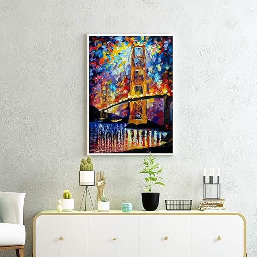 Qsnbh Luces Laterales Del Rio Impresion Abstracta Lienzo Cartel