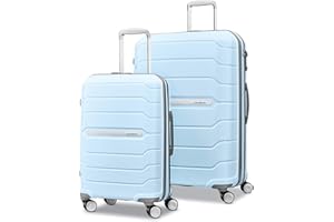 Samsonite Freeform 2-Piece Luggage Set - Carry-On & Large Checked Luggage with Dual Spinner Wheels - Durable Polypropylene Hardshell - TSA Lock, Airline-Approved - Expandable Hard Shell - Sky Blue