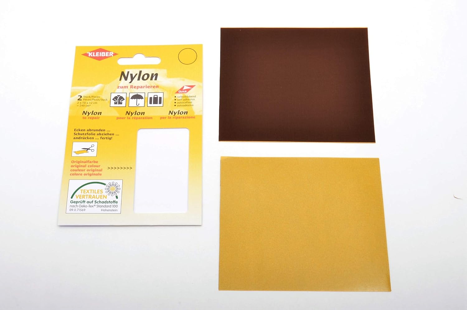 Kleiber Self Adhesive Waterproof Nylon Repair Patches, Brown - Image 3