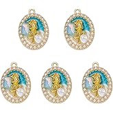 COGCHARGER Flower Charms for Jewelry Making Alloy Enamel Pendants for Bracelets Earrings Necklace DIY Supplies