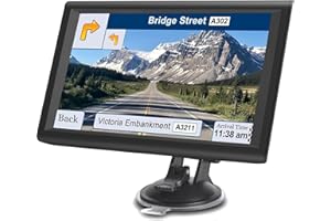 LONGRUF GPS Navigator for Car, Latest 2025 Map 9 inch Touch Screen Car GPS 256-16GB, Voice Turn Direction Guidance, Support Speed and Red Light Warning, North America Lifetime map Free Update