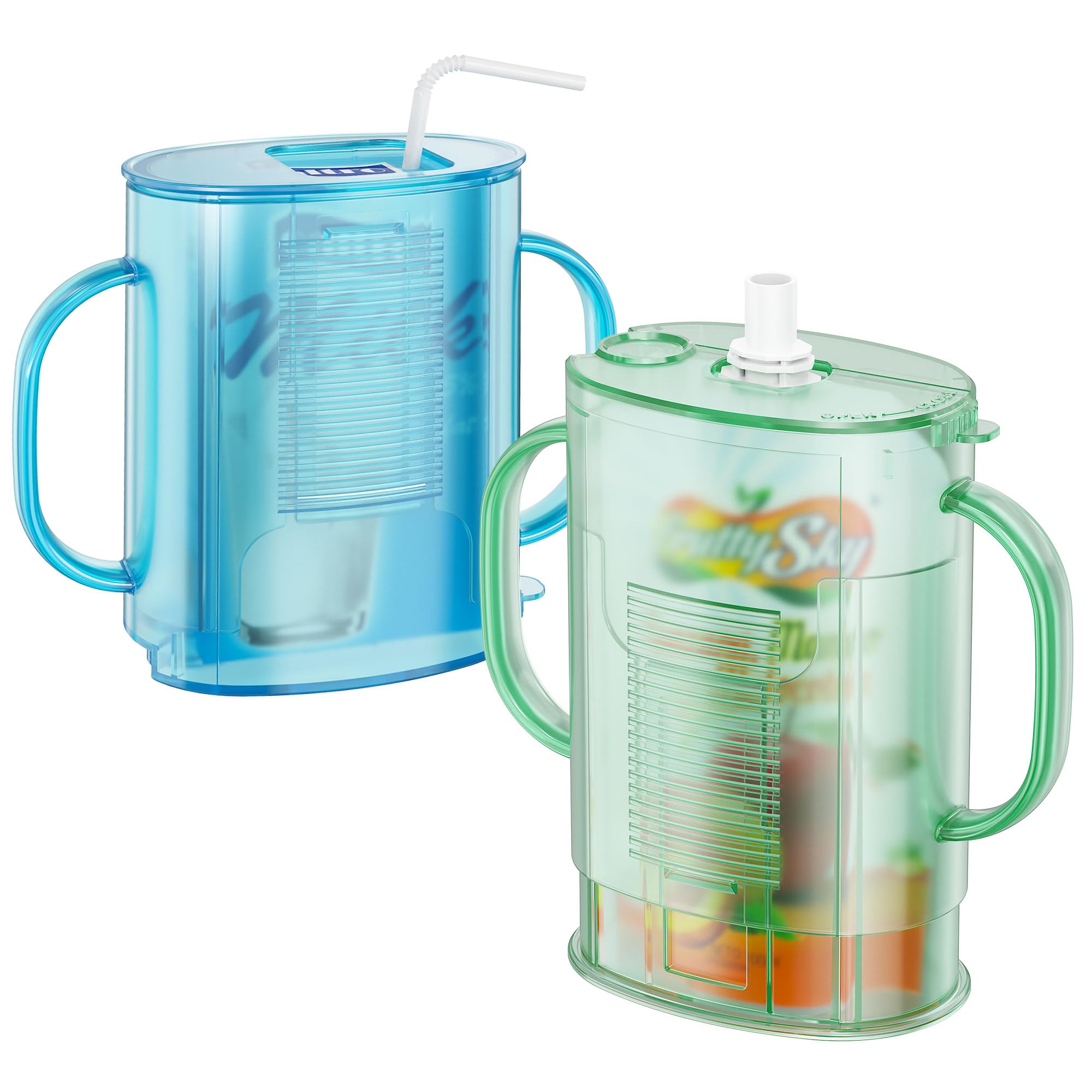 Photo 1 of 2 Pack Pouch Holder No Squeeze for Food Pouches & Drink Boxes, Adjustable Height Baby Pouch Holder with Easy Grip Handle Allows Baby to Self-Feed and Avoid Mess Reusable Toddler Essentials