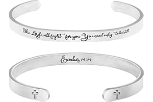 MEMGIFT 𝐂𝐡𝐫𝐢𝐬𝐭𝐢𝐚𝐧 𝐁𝐫𝐚𝐜𝐞𝐥𝐞𝐭𝐬 for 𝐖𝐨𝐦𝐞𝐧 Inspirational Gifts Bible Verse Religious Faith Jewelry Cuff Bracelet Mothers Day Christmas Birthday Jewelry for Her Mother Daughter