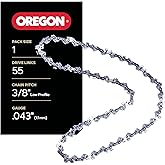 Oregon Chainsaw Chain 3/8" LP Pitch, .043" (1.1 mm) Gauge for 16" (40cm) Bar, 55 Drive Links – Low-kickback Replacement Saw Chain, Fits Several Stihl Chainsaw Models
