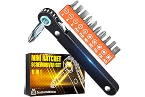 DOMETOUR Stocking Stuffers for Adults Men Right Angle Screwdriver: Christmas Mens Gifts for Women Him Husband 90 Degree Offset Screwdriver Set Low Profile Ratcheting Screwdriver Cool Gadgets Tools Ideas