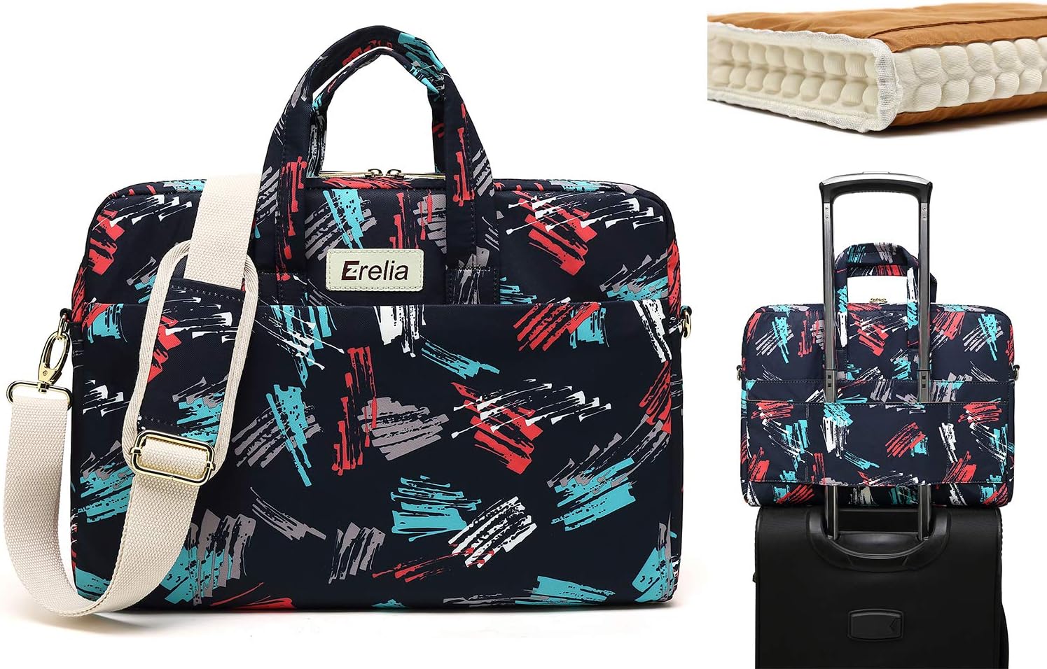 EZrelia Black Style Pattern 15 inch Waterproof Laptop Shoulder Messenger Bag Case With Rebound Bubble Protection for 14 inch-15.6 inch laptop 15 Case Bag