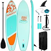 FunWater Inflatable Stand Up Paddle Board with Premium SUP Paddleboard Accessories, Anti-Slip EVA Deck, 11'/10'6'' Paddle Boards for Adults & Youth of All Skill Levels