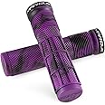 MARQUE Race Mountain Bike Handlebar Grips – Single Lock-On Ring Collar MTB and BMX Bicycle Handle Bar with Non-Slip Grip, Knurly Gritty Pattern and Half Waffle Pattern