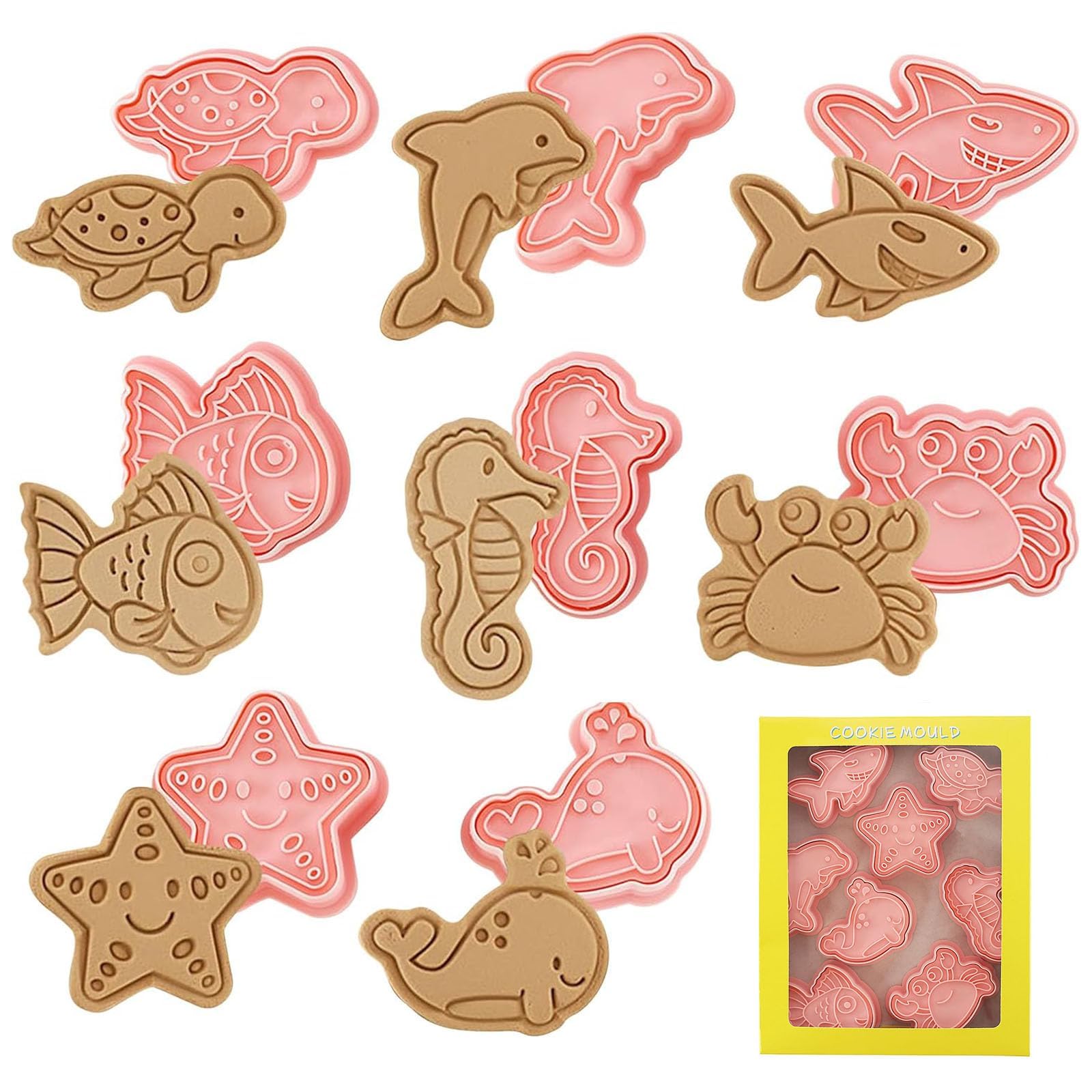 8 Pcs Animals Cookie Cutters, Cartoon Fun Biscuit Cutter for Baking, Cute Cookie Cutters for Kids, Children DIY Mould