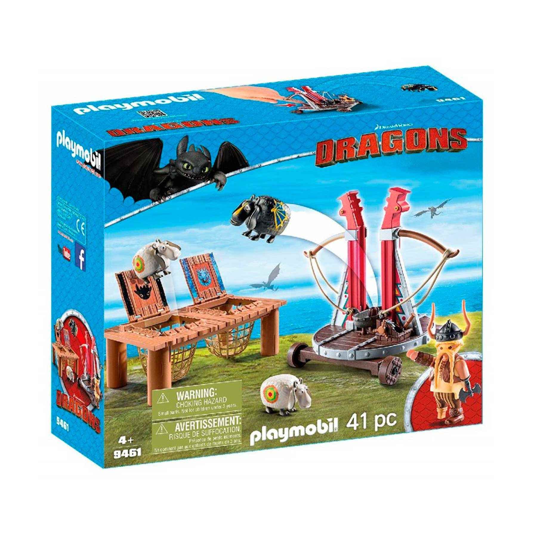 Playmobil Dragons 9461 Gobber the Belch with Sheep Sling, For Children Ages 4+