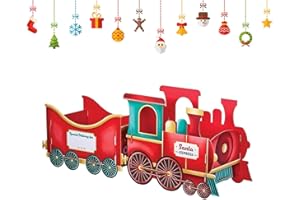 FROKLIC Christmas Train Set,Festive Christmas Tree Train-Deliver Holiday Cheer in Style.Whimsical Santa Gift Box Holder for Candy & Ornaments,Perfect Holiday Decor for Family Celebration