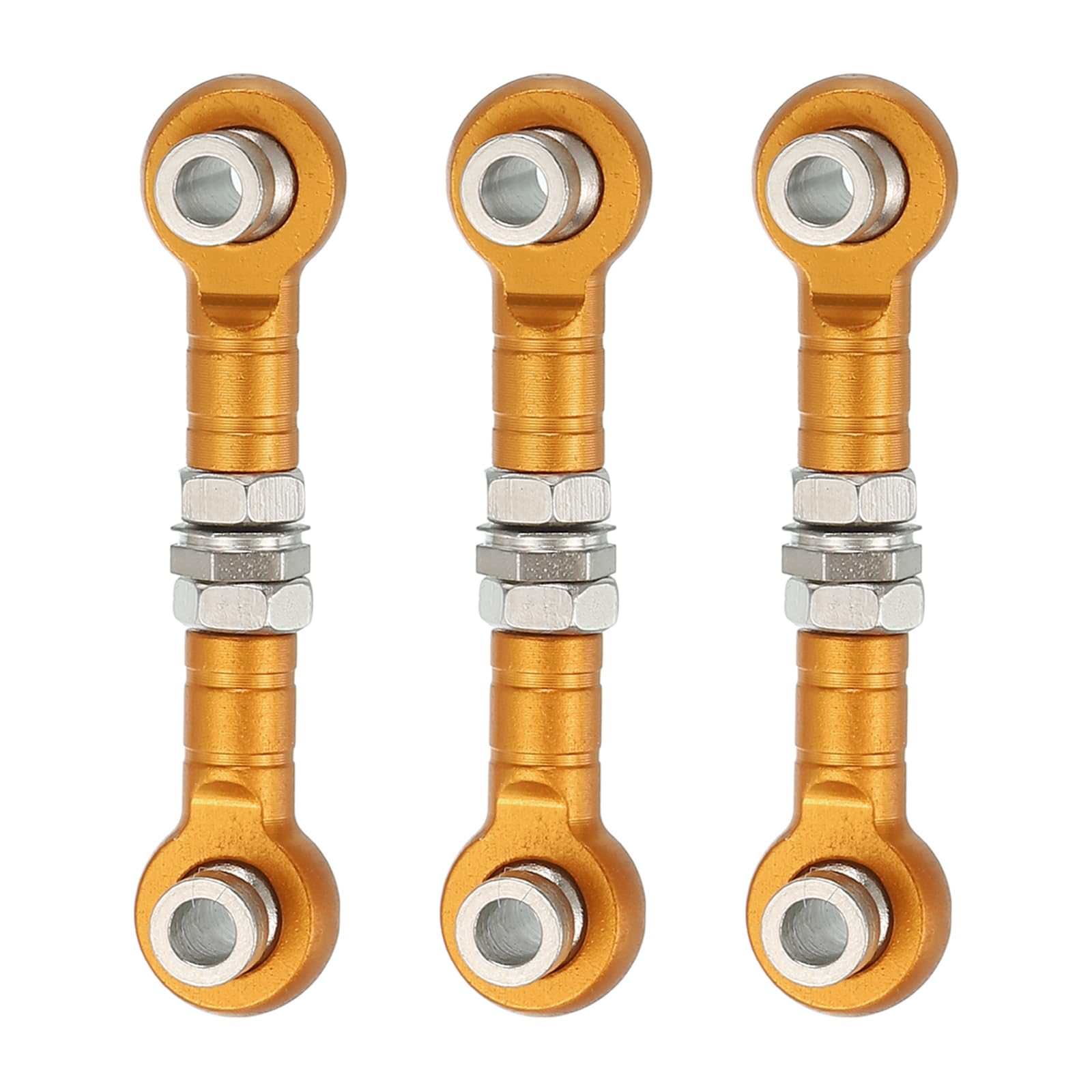 sourcing map 3 Pcs Steering Servo Turnbuckle Rod RC Aluminum Alloy Linkages for HSP 1/10 94123 On-Road RC Car (Gold Tone, 32mm)