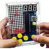 Gikfun Soldering Practice Kit with 4 Retro Games - DIY Electronics Project for STEM Learning, School, Home w/ Acrylic Case EK
