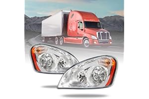 Easyinst Freightliner Headlights for Cascadia 2008-2017,Replacement Headlamp DOT and SAE Approved (Silver, Pair Set)