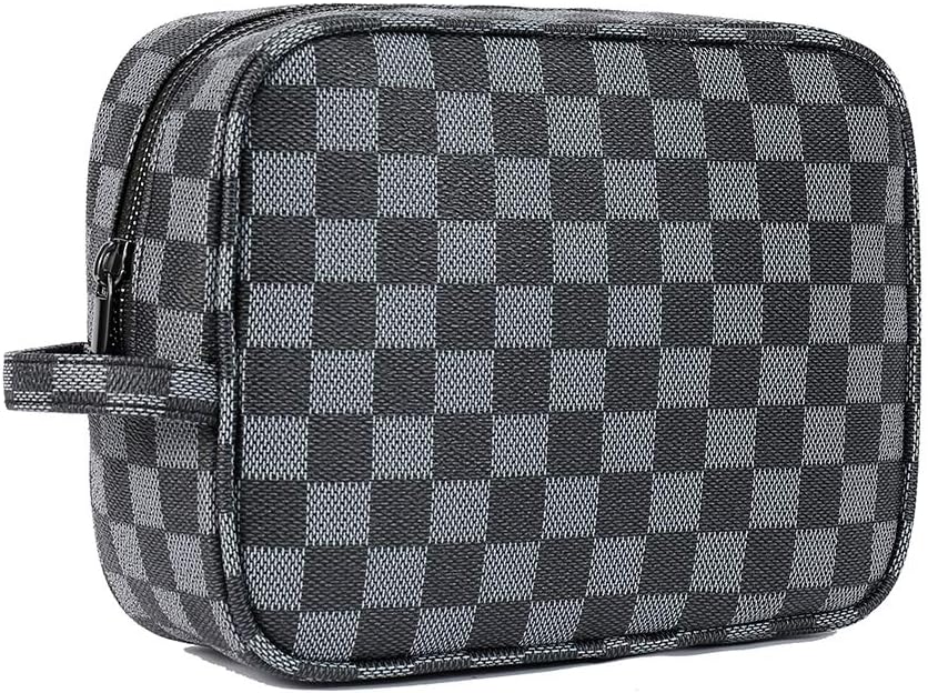 Colourformiss Luxury Large Makeup Bag Cosmetic Travel bag makeup organizer bag Toiletry Bag for Women (BROWN) (Black)