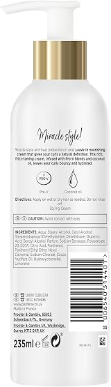 Pantene Curl Cream Leave In Conditioner Coconut Oil Heat Protection Styling view 6