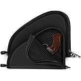 FINPAC Pistol Rug Case, Tactical Firearm Cover Soft Gun Storage Pouch with D-Ring & Padded Lining for Compact and Full-Size Handguns - [Only ONE Pistol Case] -Large/Black