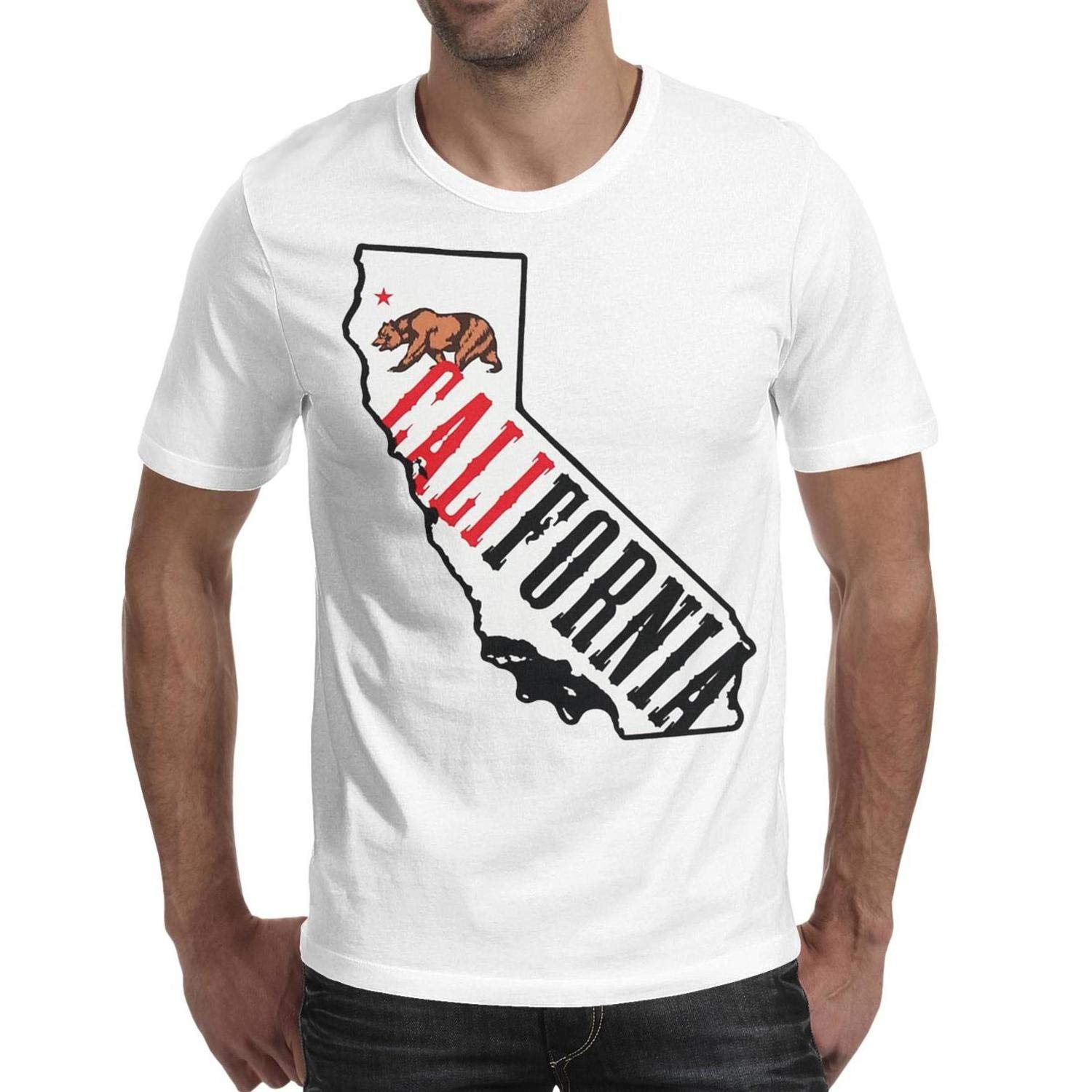 S California Bear Summer T Shirts Stylish Short Sleeve Basic Crew Neck T Shirt Tees For 