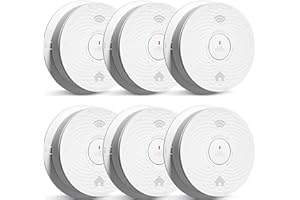 Siterlink Smoke and Carbon Monoxide Detector Combo with Voice Alert, Dual Sensor Fire and CO Alarm with LED Light and Test Button, Auto Check, Battery Operated, UL 217 & UL 2034 Standards, 6 Pack