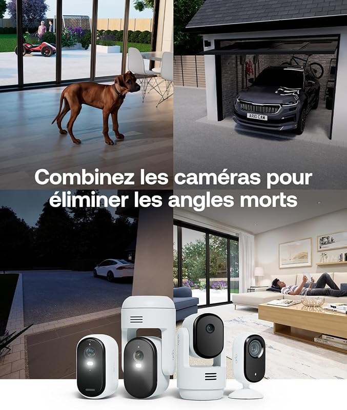Essential 3, Caméra de Surveillance WiFi, Vidéo 2K, 2 Caméras