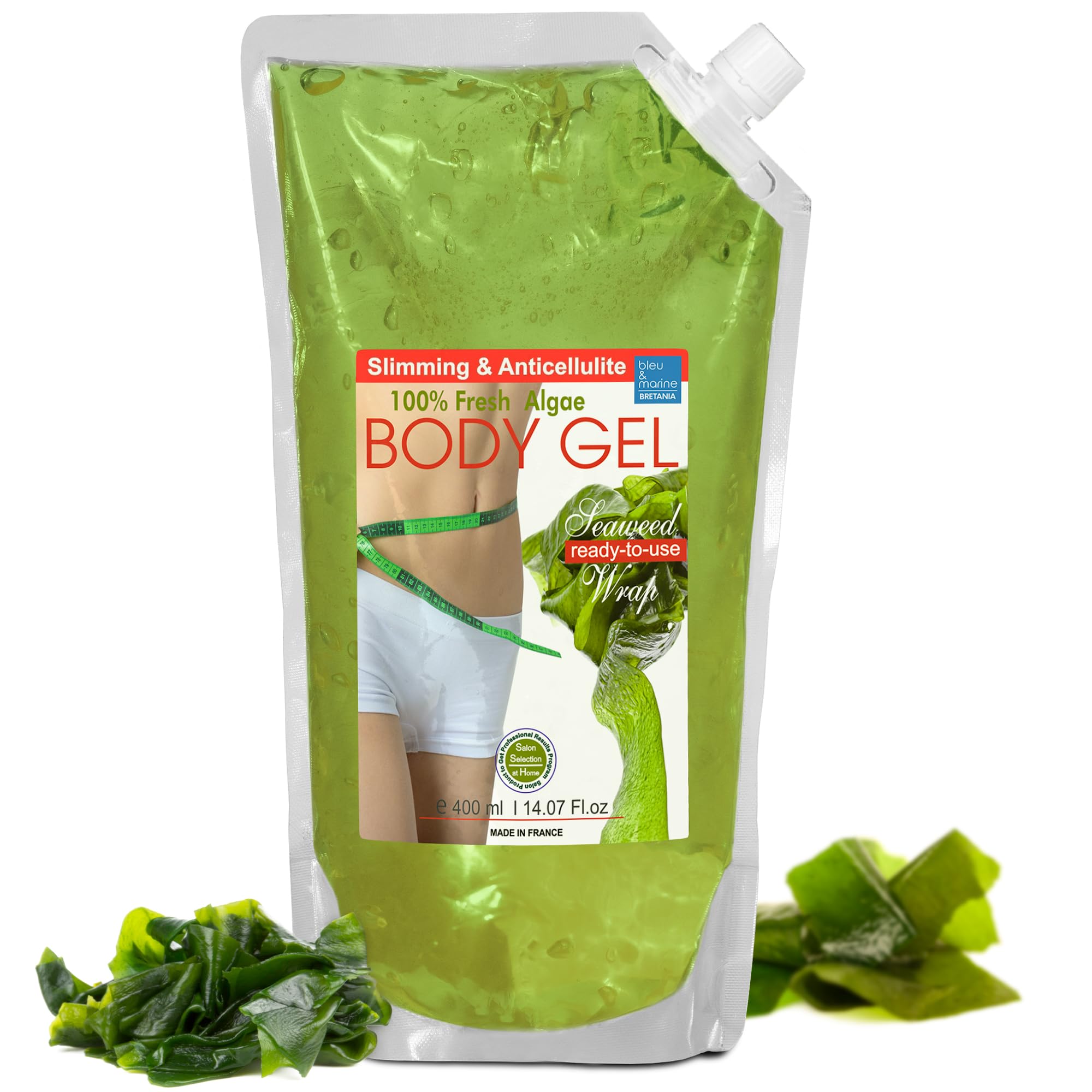 bleu & marine Bretania - Home Body Wrap for Weight Loss | Anti-Cellulite & Firming Gel with Algae | Reduces Stretch Marks & Fluid Retention | Improves Skin Appearance, 400 ml