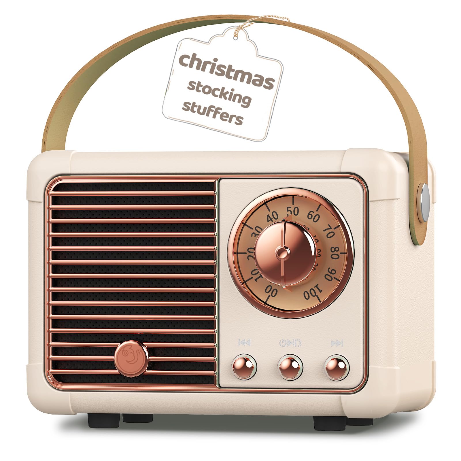 prunus J-999 Mini Retro Bluetooth Speaker with FM Radio, Rechargeable, Bluetooth 5.0/Superior Sound, Supports USB/TF/AUX/Hands-Free Calls (Yellow)