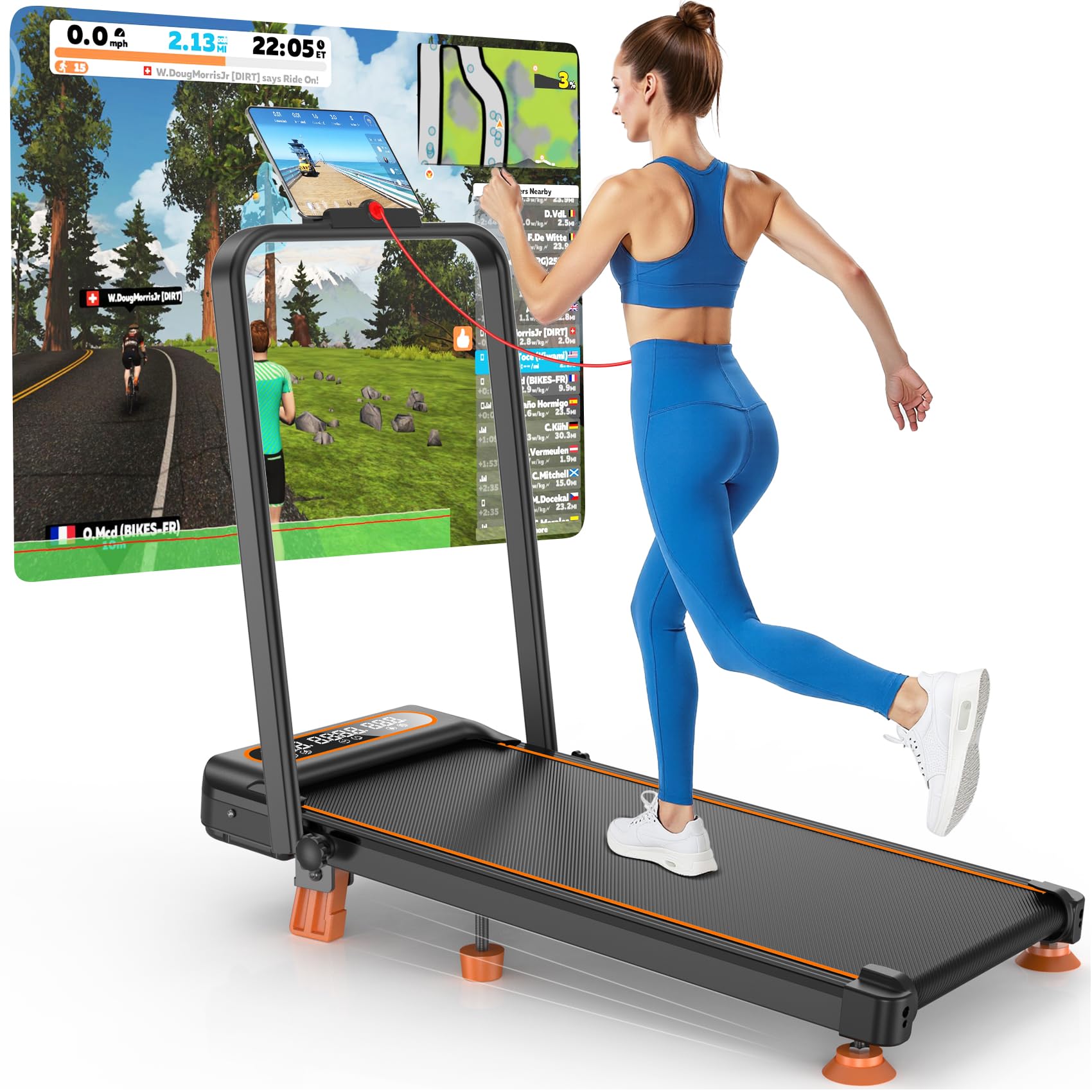 Photo 1 of ***MOTOR DISASSEMBLED FROM UNIT, MISSING PARTS, SELLING AS IS, FINAL SALE***2025 Upgrade Walking Pad Treadmill with 8% Incline & Handle Bar, 3.5HP Portable Treadmill for Home Small, Under Desk Compact Walking Pad 300+lb Capacity, Shock Absorption, 0.6-6mp