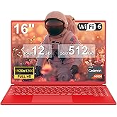 NOTODD Laptop 16" 12GB LPDDR4 512GB SSD Celeron N5095 Up to 2.9Ghz Quad-Core Win 11 PC 1920 * 1200 2K Screen Dual WiFi Suppor