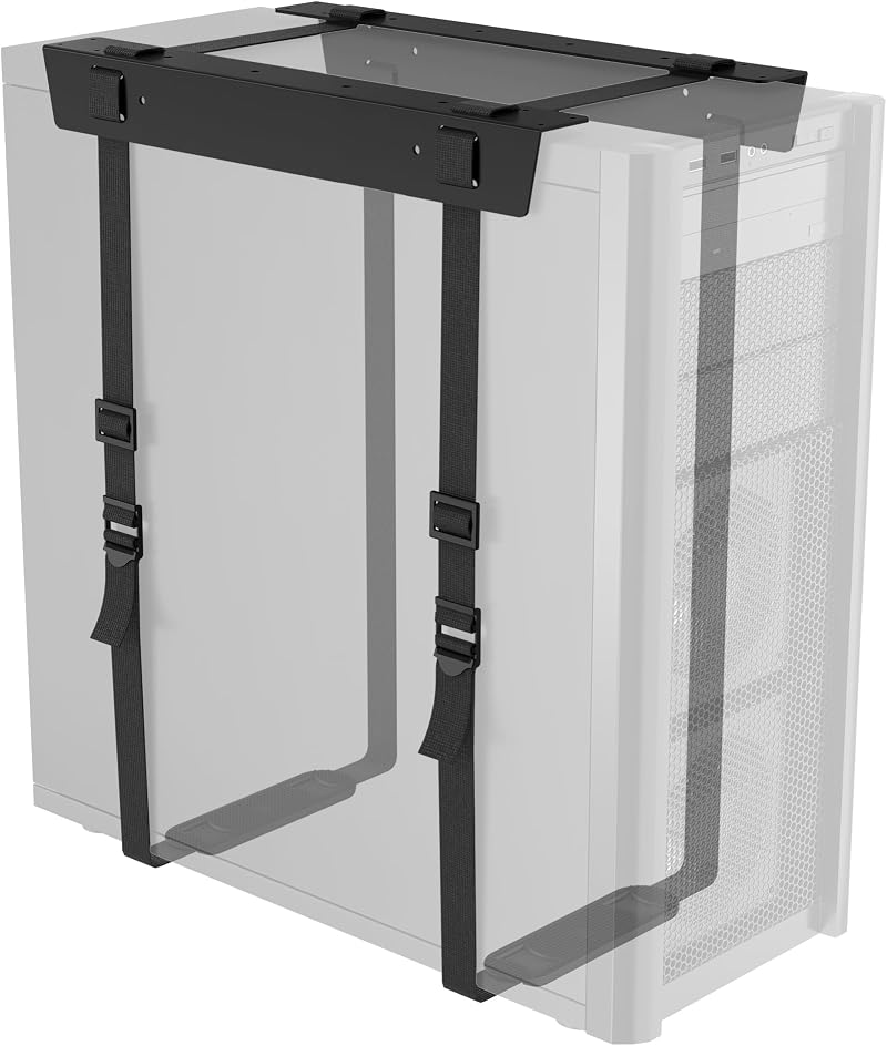 BONTEC Adjustable Under Desk PC Mount CPU Holder 20 kg Load 71 in