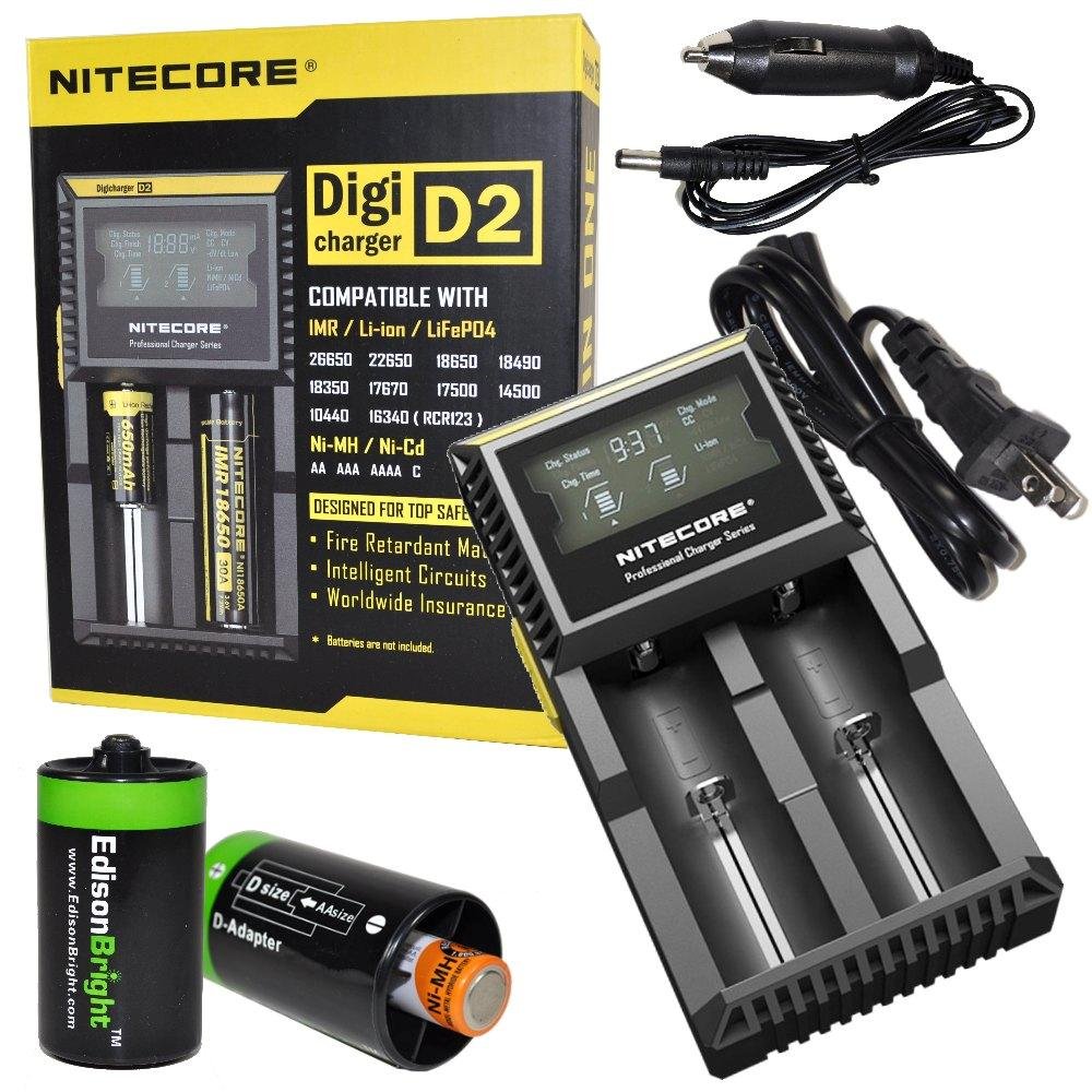 Photo 1 of ***DIRTY/ STYLE DIFFERS**** Nitecore D2 smart Charger 2015 version with LCD display For Li-ion, IMR, LiFePO4 26650 22650 18650 17670 18490 17500 18350 16340 RCR123 14500 10440 Ni-MH And Ni-Cd AA AAA AAAA C Rechargeable Batteries with Ac and 12V DC (Car) p