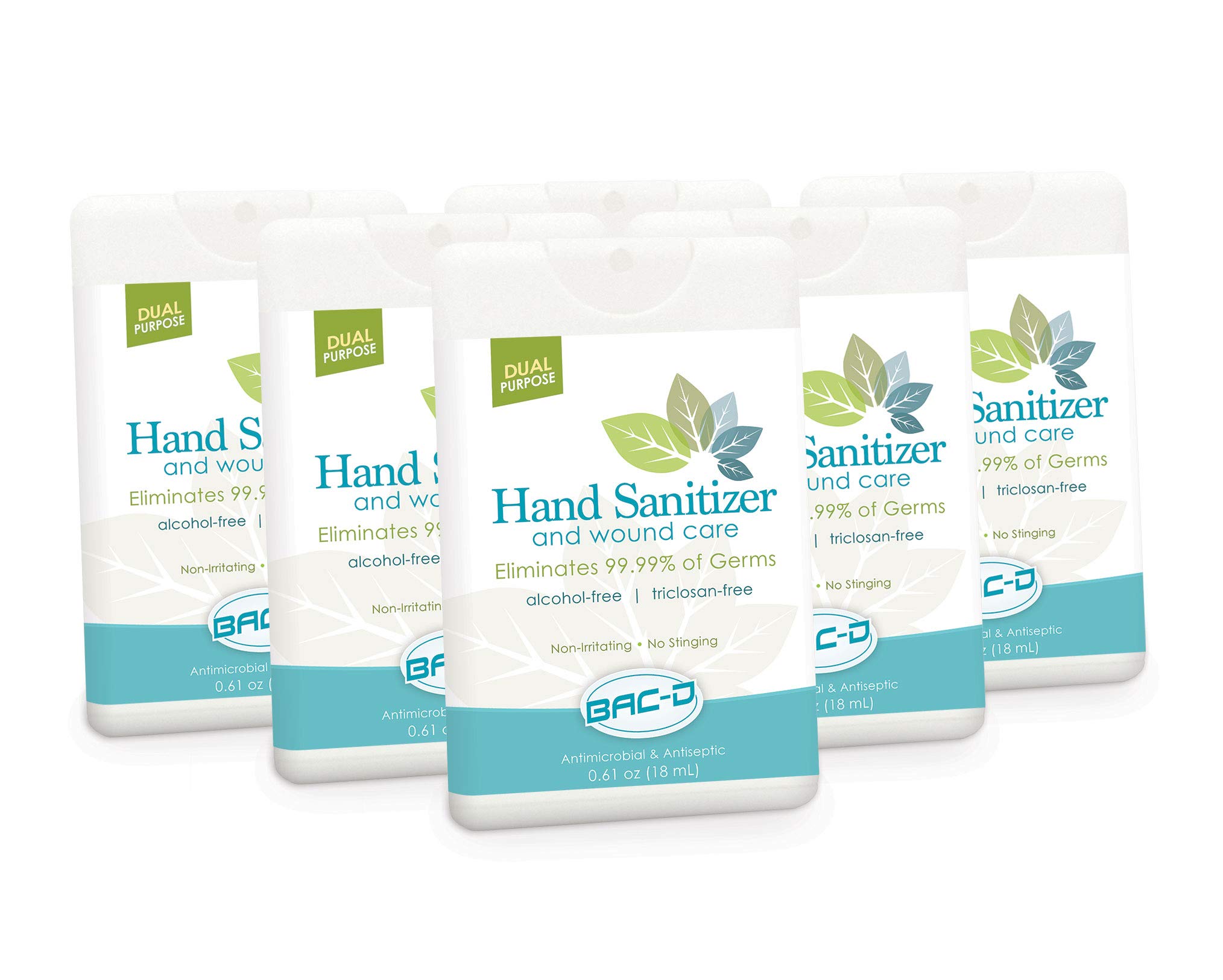 Bac-D Alcohol Free Hand Sanitizer & Wound Care, 18Ml, Pack Of 6 (858088006229)