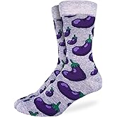 Good Luck Sock Men's Eggplants Socks, Big & Tall, Shoe Size 13-17