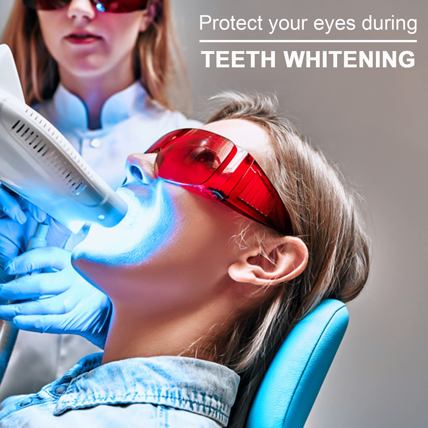 EZGO Dental Lab Safety Glasses, Anti-Fog Goggle Eyewear Protective Eye Shield Safety Glasses for Teeth Whitening Curing Light