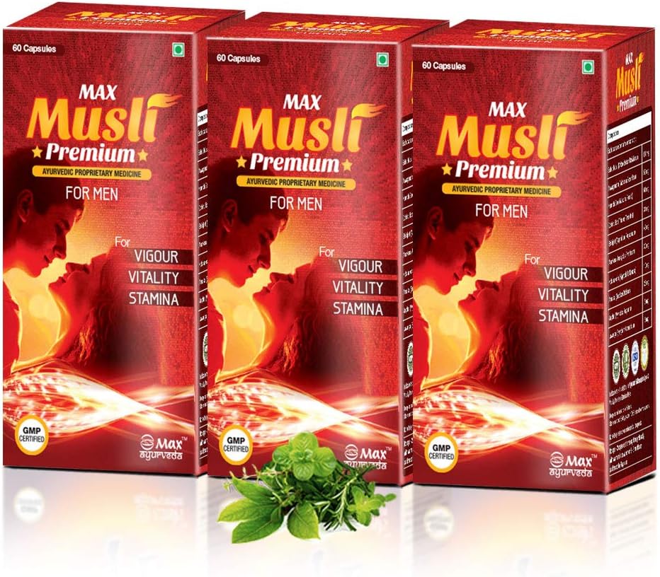 Musli Premium Capsules For Men | Strength, Power, & Vitality Booster | 100% Vegan and GMP Certified - 90 Capsules, Pack of 3