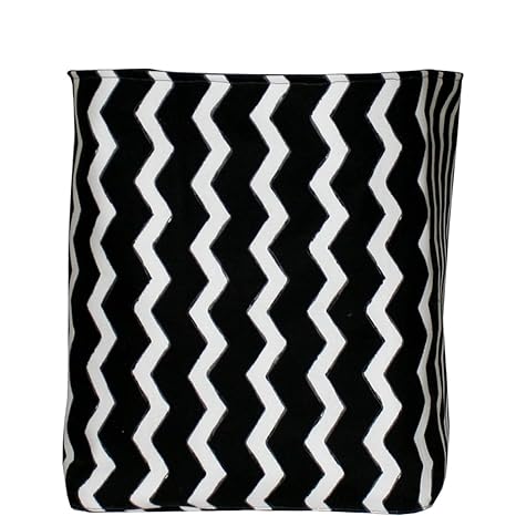 Kadambaby Fabric Toy Storage Bin, Black/White