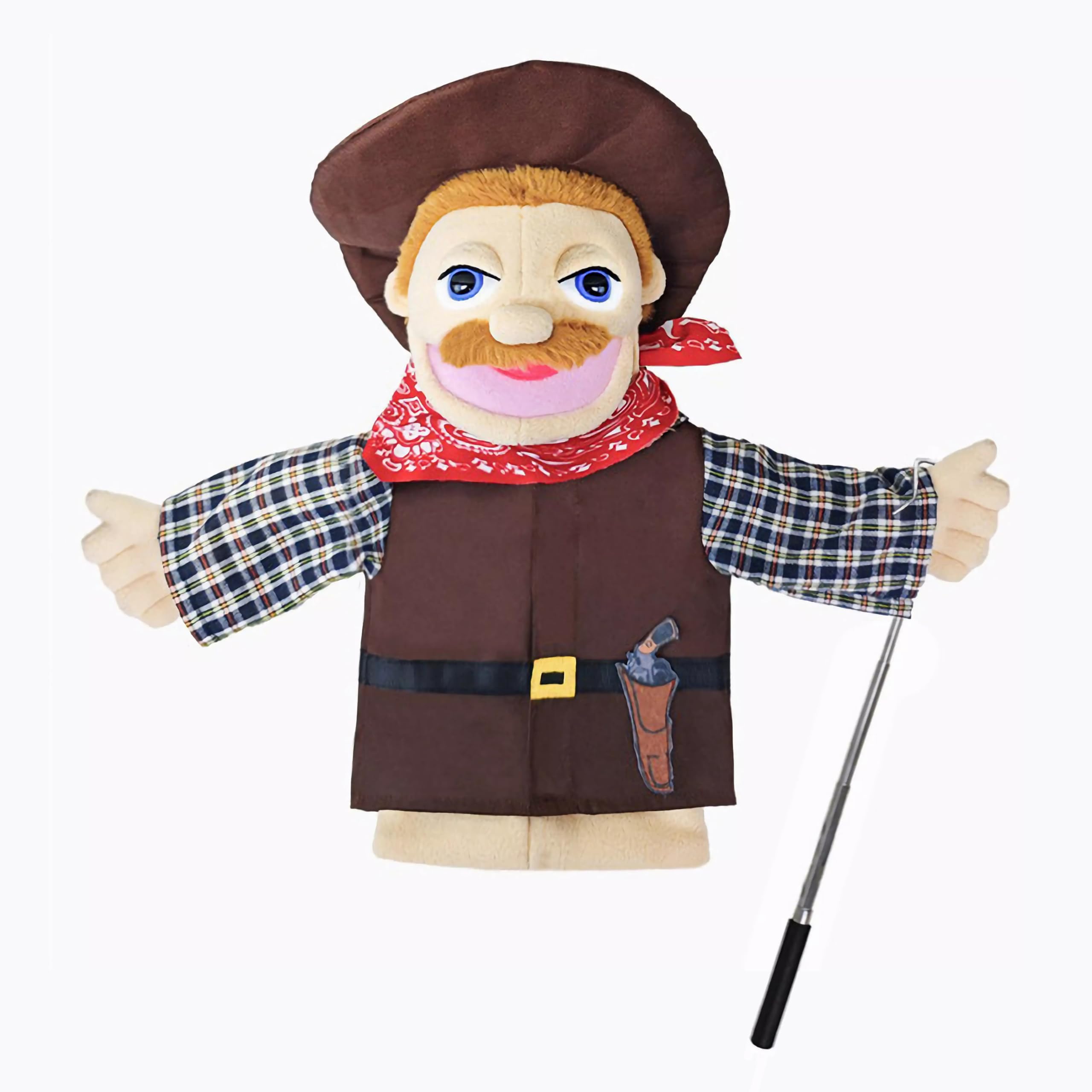 LOMTRATS Theater Hand Puppets for kids,Includes Teacher, policeman, farmer, pirate, detective, etc. with Movable Open Mouths,Perfect for Storytelling,Teaching,Festival Gifts,1 PCS with Joystick