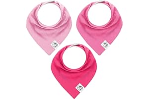 Giggly Goose 3 Pack Baby Bibs for Boys & Girls | Cotton, Absorbent Drooling & Teething Bib | Thick, Adjustable Snap-on