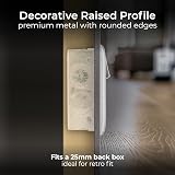 BG Electrical Double Switched Power Plug Wall Socket Nexus Metal Brushed Steel view 3