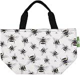 ECO CHIC Lightweight Foldable Insulated Lunch Bag Bumble Bees Grey