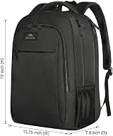 MATEIN 17.3 Inch Laptop Backpack USB Port Anti Theft Water Resistant Black view 5