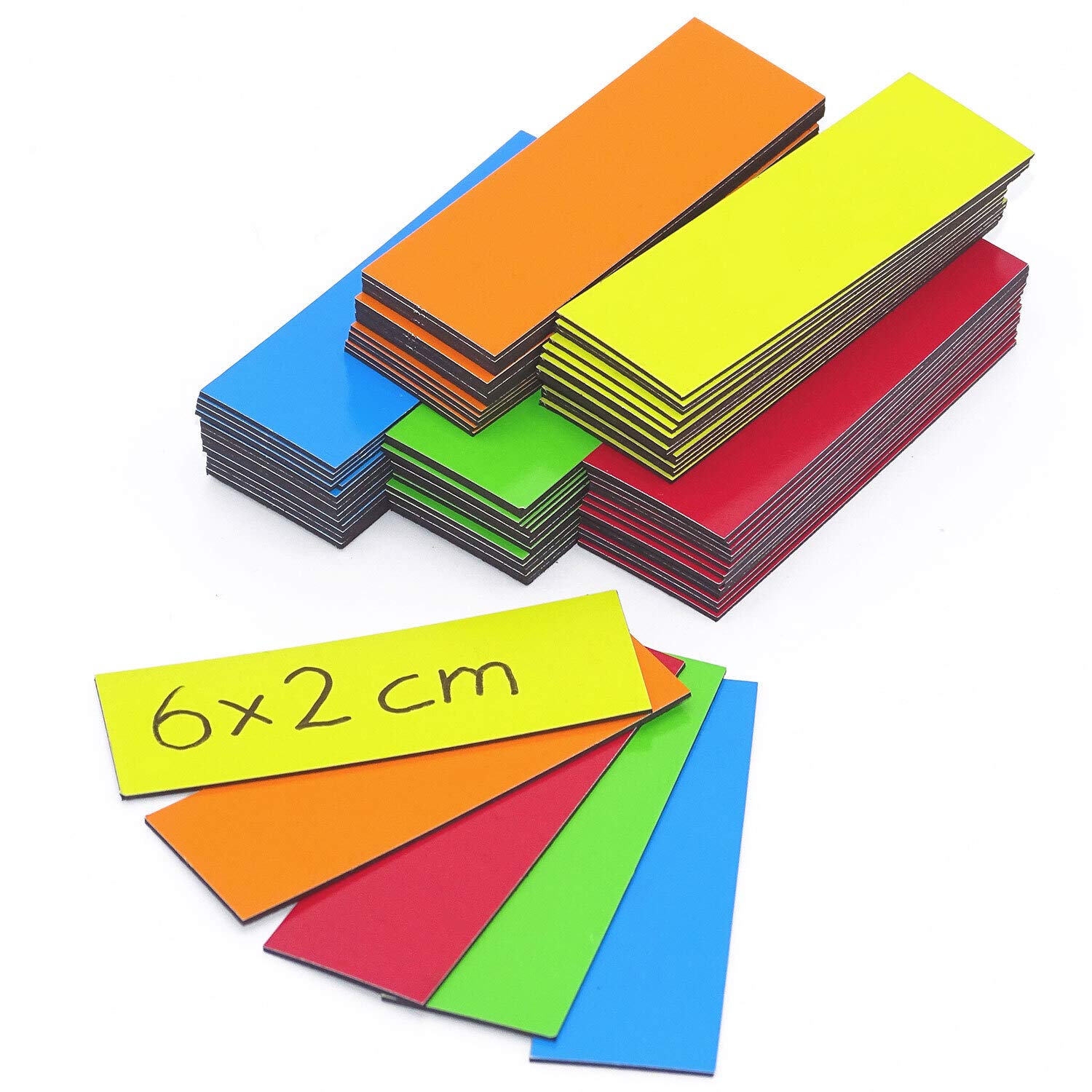 5 x Magnetic Strips Assorted Colours | Magnetic Tape For Marking Dividing on Whiteboards Storage Shelves Calendars | Magnetic Labels